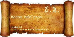 Becse Márton névjegykártya
