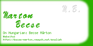 marton becse business card