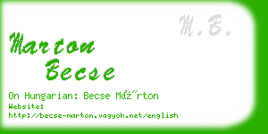 marton becse business card